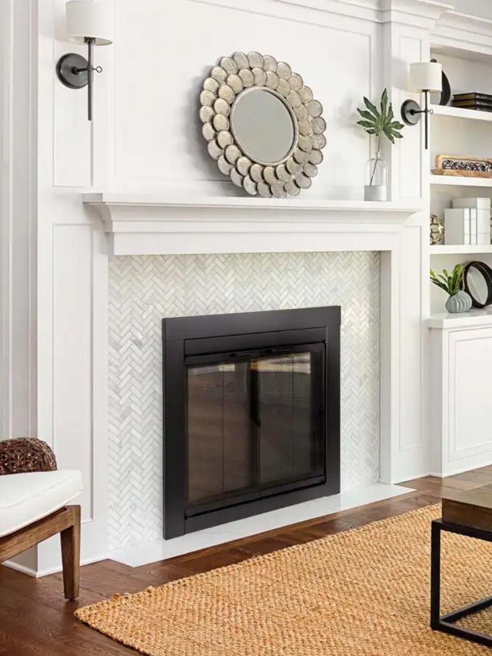 Pleasant Hearth Ascott Black Fireplace Glass Screen